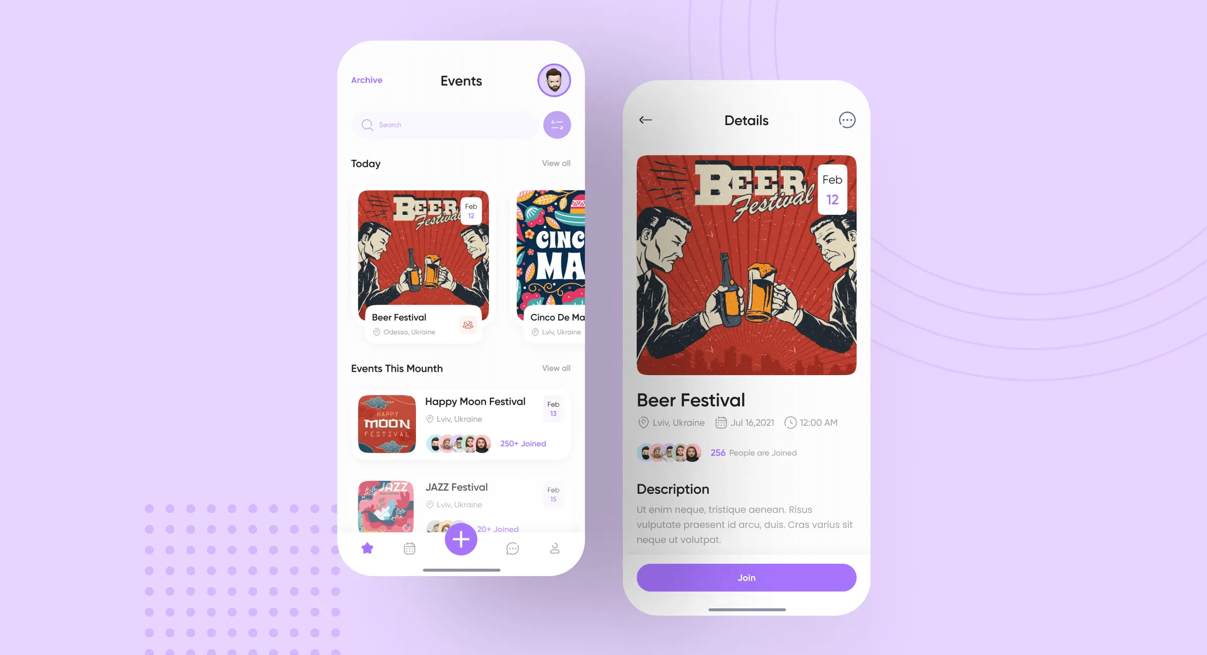 Mobile App für Team-Event-Erstellung & Teilnahme