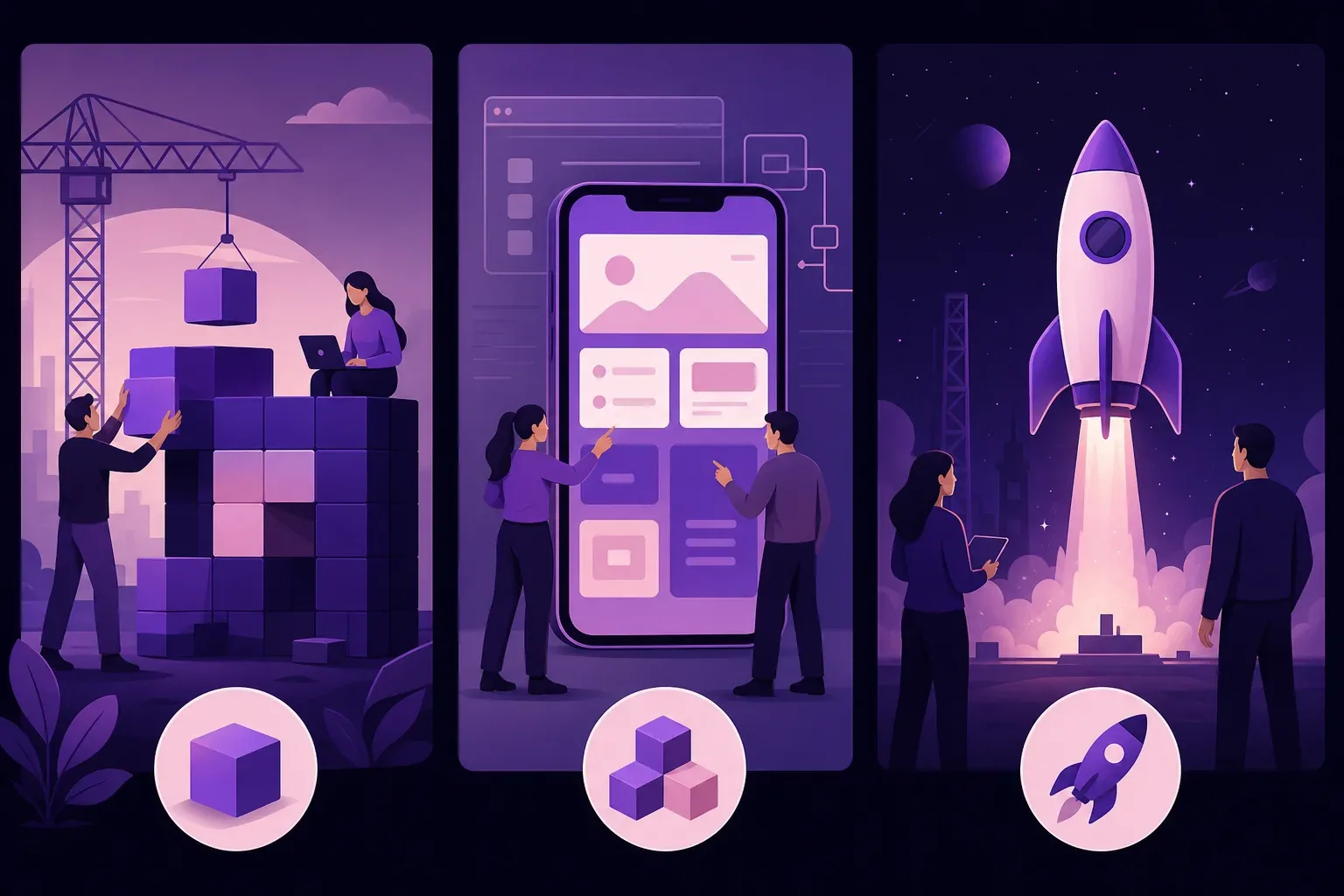 Infographic guide on how to build an MVP for a startup, showing cost factors and development steps for 2026 planning.